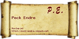 Peck Endre névjegykártya